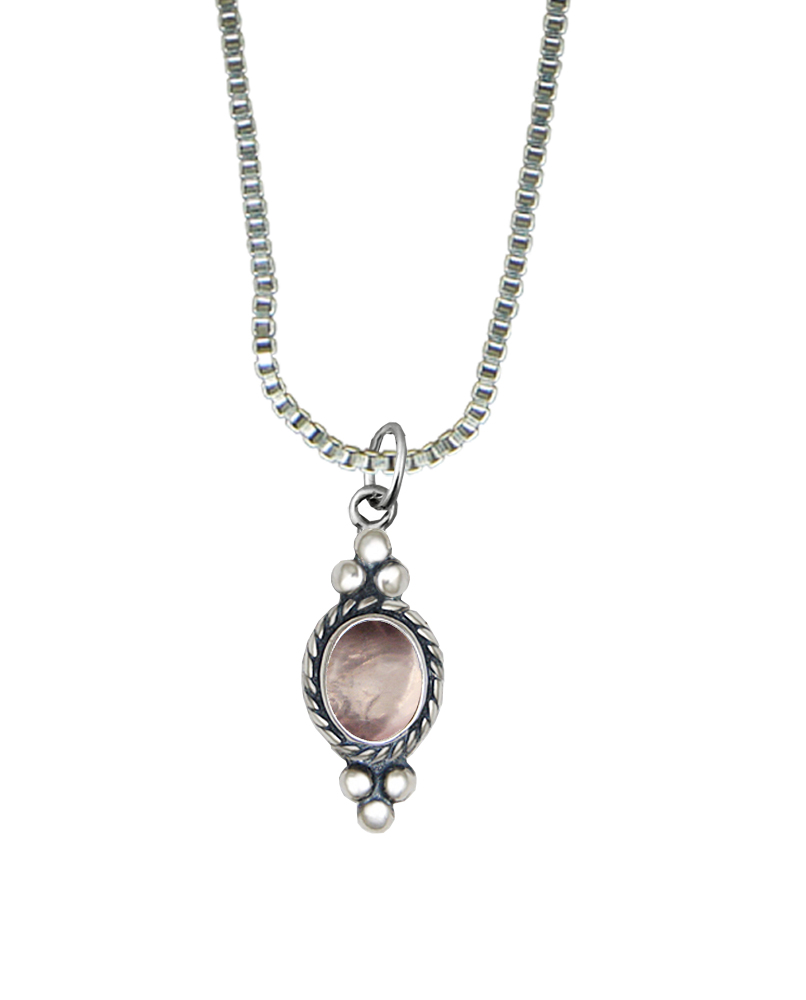Sterling Silver Little Rose Quartz Pendant Necklace
